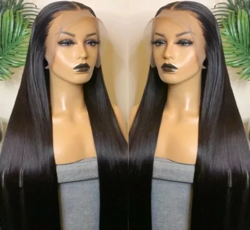 100% Peruvian Raw Virgin Human Hair Straight 134 Lacefrontal Wig 26Inches 200% MI1603403