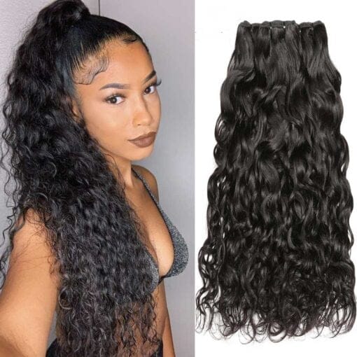 10A Brazilian Water Wave Hair Bundles Premium Virgin Human MI1604385