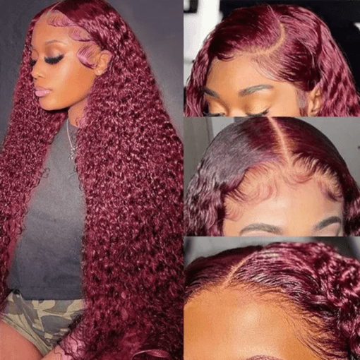 $115 Get Two 20Inch Wigs | Red Burgundy 99J Lace Part Wig MI1611318