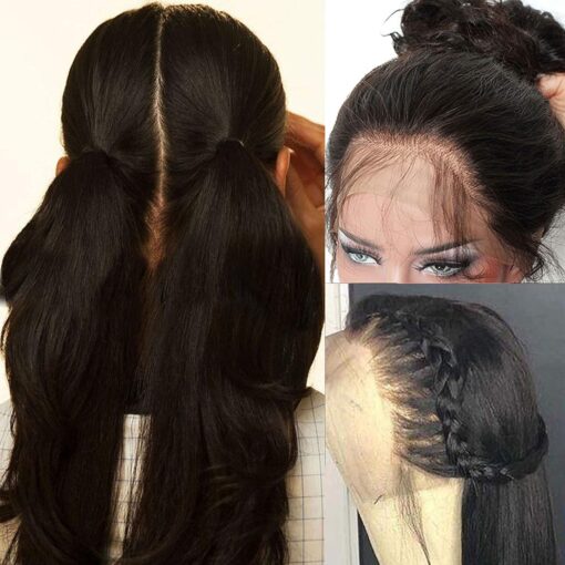 12 Inch Pre Plucked Full Lace Human Hair Wig For Women Black Women Straight Glueless Lace Front With Baby Hair MI1602150