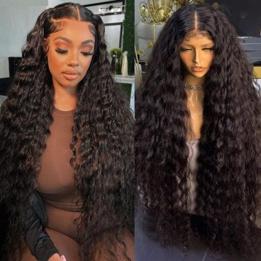 12A 28 Inch Water Wave Lace Front Wigs Human Hair 13X4 Hd Transparent 180% Density Deep Wave Wet And Wavy Lace Front Wigs Human Hair Wigs For Women Women MI1602895