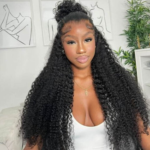 136 Kinky Curly Lace Front Wigs With Baby Hair Pre Plucked MI1602239