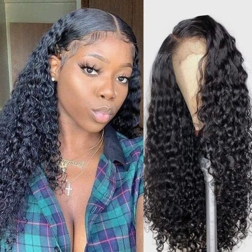 13X4 150% Density Deep Wave Lace Front Wigs Human Brazil MI1603863