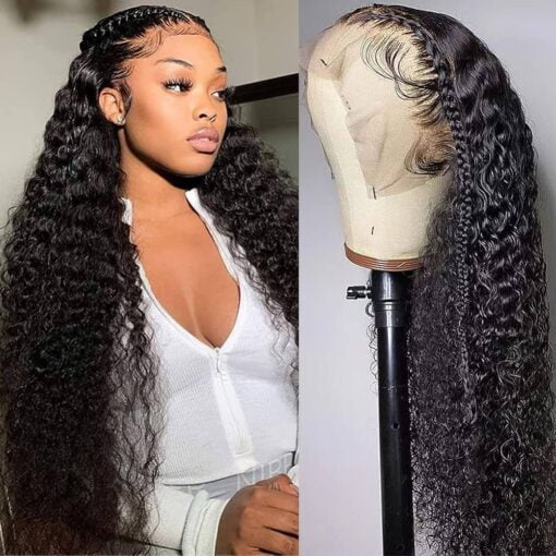 13X4 Deep Wave Lace Front Wigs 100 Human Hair 10A Hd Lace Frontal Curly Wigs For Women Black Women Wet And Wavy Human Hair Wigs Pre Plucked With Baby Hair MI1602896