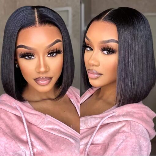 13X4 Lace Front Wig Straight Short Bob Wig Human Hair Lace Closure Wig For Women Women MI1602342