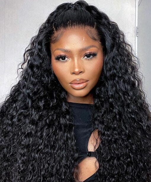 13X4 Lace Front Wig Transparent Deep Wave Wig Human Hair MI1606272