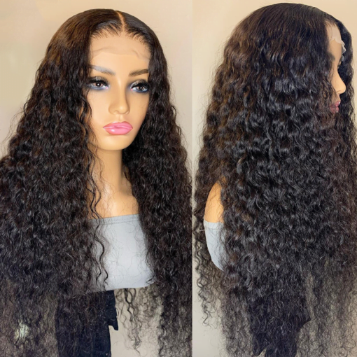 13X6 Hd Lace Frontal Wig Deep Wave 13X4 Lace Front Human Hair Wigs 220% Closure Wig 28 30 Inch 360 Water Wave Curly Hair Wig MI1604042