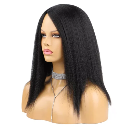 14 Inch Synthetic Kinky Straight Yaki Hair Wig Soft Yaki MI1605151