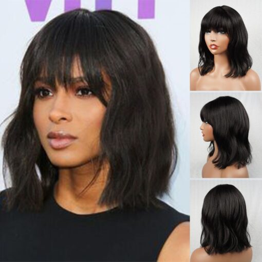 14" Real Human Hair Wig 130% Density Bob Cut Glueless With MI1605720