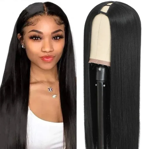 150% Density Black U Part Wigs 16~30 Inch Long Straight MI1606423