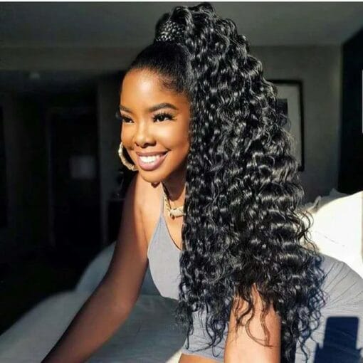 16Inch Kinky Curly Ponytail Aliexpress Human Hair Bundles MI1604340