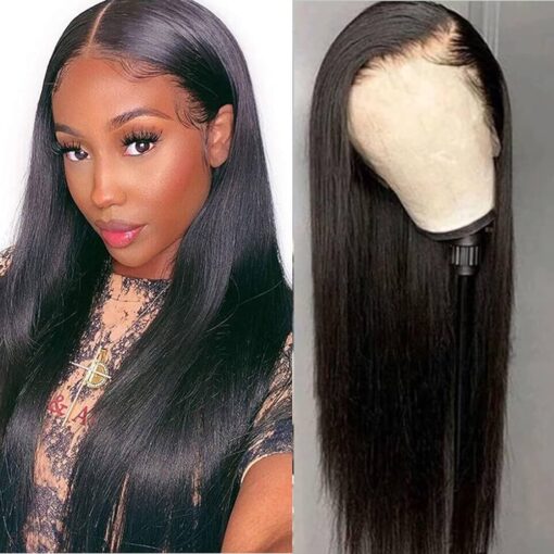 18 Inch Lace Front Wigs Human Hair Brazilian Straight Human Hair Wigs For Women Black Women 13X4 Lace Frontal Wigs Pre Plucked Natural Hairline With Baby MI1602524