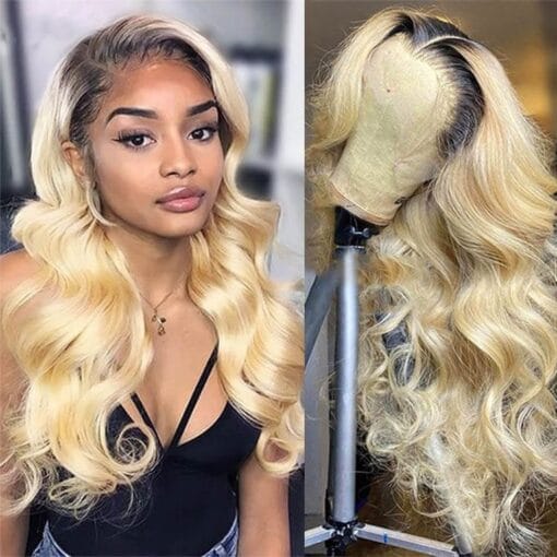 1B/613 Blonde Body Wave Wigs 5X5 Lace Closure Wig Hair MI1605113