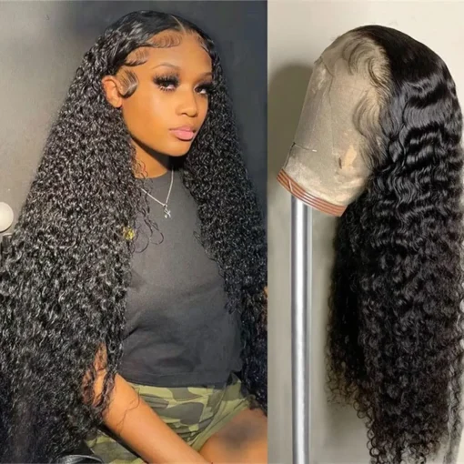 20 Inch Grace Deep Wave Lace Front Wigs Human Hair 13X4 Lace Frontal Curly Wigs MI1603299