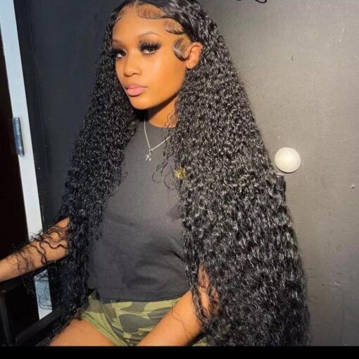 20 Inch Water Wave Lace Front Wig Curly Human Hair... Depop MI1605536