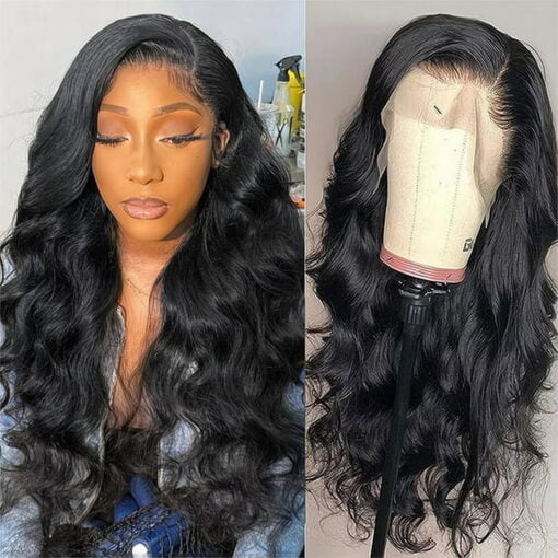 20Inch Body Wave Lace Front Wigs Human Hair Wigs For Women Black Women 13X4 Unprocessed Human Hair Lace Front Wigs Body Wave Wigs With Baby Hair 180% MI1603248