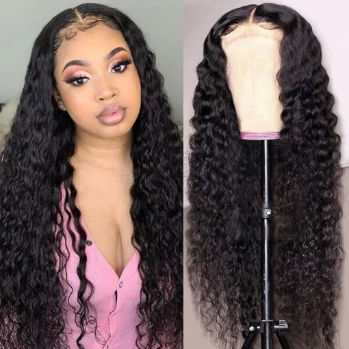 20Inch Kinky Curly Lace Front Wig Deep Curly Human Hair 13X4 Lace Frontal Wig MI1603308