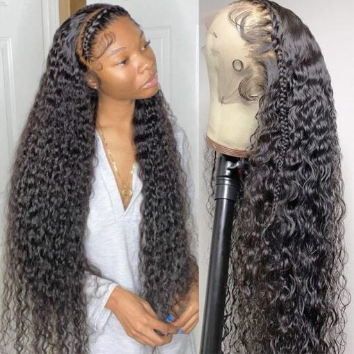 22 Inch Deep Wave Lace Frontal Human Hair Wigs For Women Women 150 Density Glueless Malaysian Human Hair Wigs (22Inch) MI1604688