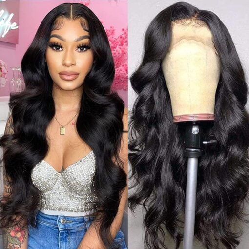 22 Inch Hd Transparent 13X4 Lace Front Body Wave Wigs Human MI1603597