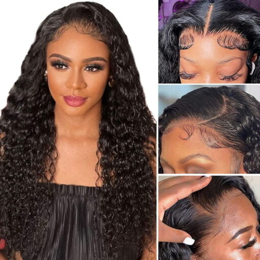 22 Inch Water Wave Lace Front Wig 13X4 Curly Wigs Human Hair MI1603984