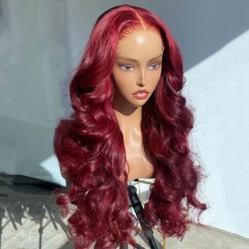 220% Density Brazilian Red Lace Front Wig With Hd MI1612094