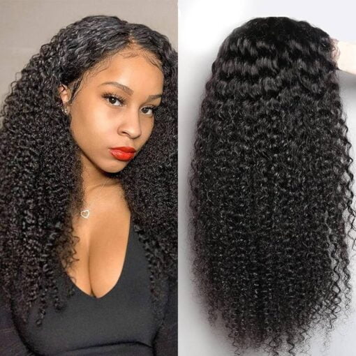 24 Inch Curly Lace Front Wig Human Hair 180% Density Curly Glueless Wigs Human Hair Pre Plucked 13X4 Kinky Curly Human Hair Wig For Women Women Kinky Curly MI1604432