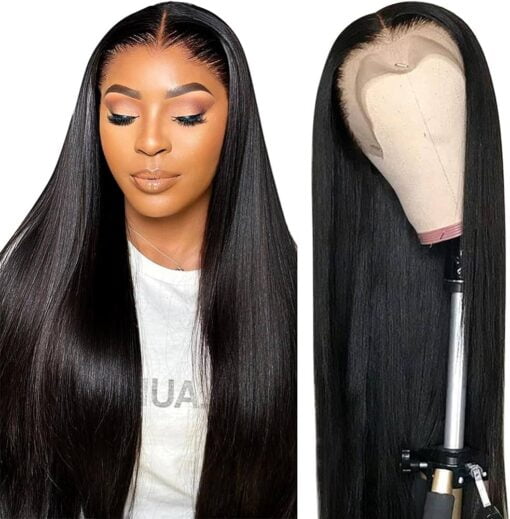 250% Density 13X6 Hd Transparent Lace Front Wigs Human Hair 28 Inch Lace Frontal Wigs Human Hair Wigs For Women Black Women Straight Lace Front Wigs Human MI1605778