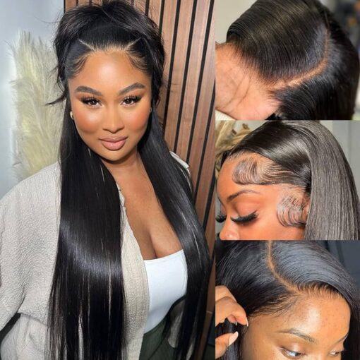 26 Inch 13X4 Hd Straight Lace Front Wigs Human Hair Pre Plucked Lace Front Wigs Human Hair 9A Frontal Wigs Human Hair Glueless Lace Frontal Wigs 180% MI1604482