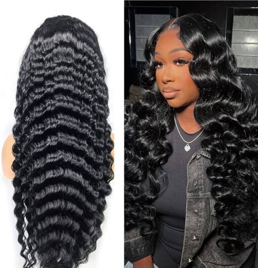 26 Inch Lace Front Wigs Human Hair Loose Deep Wave 13X4 Lace Front Wig Human Hair Pre Plucked With Baby Hair 180 Density Brazilian Virgin Human Hair MI1602364