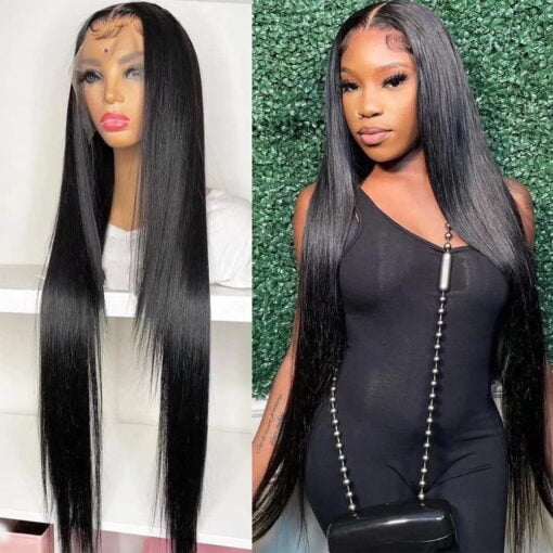 28 Inch 10A Straight Hd Lace Front Wigs Human Hair 180% Density 13X4 Brazilian Straight Virgin Lace Frontal Wigs Human Hair Pre Plucked With Baby Hair MI1605260