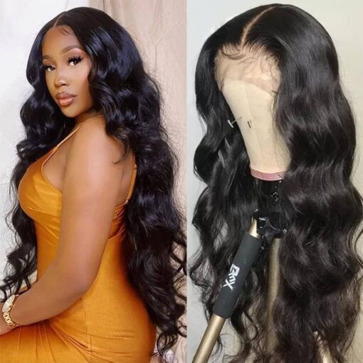 28 Inch 250% Density Body Wave Lace Front Wigs Human Hair 13X4 Hd Transparent Body Wave Human Hair Pre Plucked Brazilian Virgin Body Wave Lace Frontal MI1605781