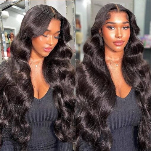 28 Inch Body Wave Lace Front Wigs 180 Density 13X4 Hd Transparent Lace Frontal Wigs With Baby Hair Pre Plucked Glueless Body Wave Wigs For Women Black Women MI1602678