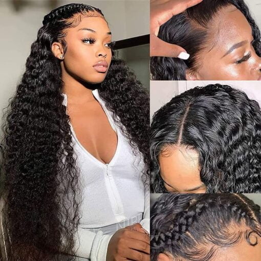 28 Inch Deep Wave Lace Front Wigs Human Hair 13X4 Lace Front Wigs Human Hair Deep Wave 150% Density Pre Plucked Human Hair Wigs For Women Balck Women MI1604700