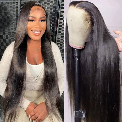 28 Inch Straight Lace Front Wig 13X4 Hd Frontal, Ear To Ear Glueless Lace, Pre Plucked 150% Density 13X4 Straight Lace Frontal Wig For Women Women MI1605262