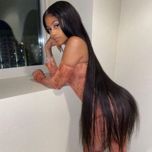 28Inch 40Inch Straight 13X4 Lace Frontal Wig Long Human Hair MI1603072