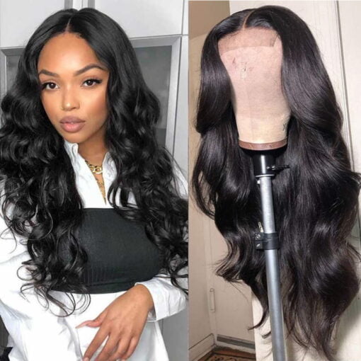 28Inch Pre Plucked Long Body Wave Lace Front Wigs Human Hair 4X4 Lace Closure Wig Human Hair Wigs For Women Black Women Cheap Unprocessed Brazilian Virgin MI1604295