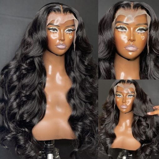 30 Inch Body Wave Lace Front Human Hair Wigs Brazilian Water MI1603895