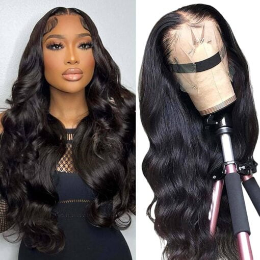 30 Inch Lace Front Wig Human Hair Body Wave 13X4 Glueless Wigs Human Hair Pre Plucked With Baby Hair 180% Density Frontal Wigs For Women Black Women Human MI1603879