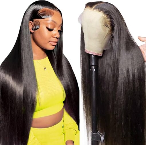 30 Inch Lace Front Wig Human Hair，200 Density Hd 13X4 Straight Lace Front Wigs Human Hair Pre Plucked With Baby Hair Bleached Knots, Glueless Straight MI1606414