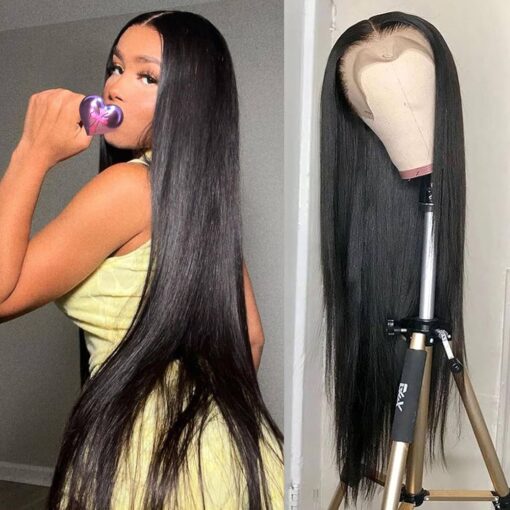 30 Inch Lace Front Wigs Human Hair Pre Plucked Straight 13X4 Hd Transparent Lace Frontal Wigs With Baby Hair Glueless Wigs For Women Women Human Hair 180 MI1606412