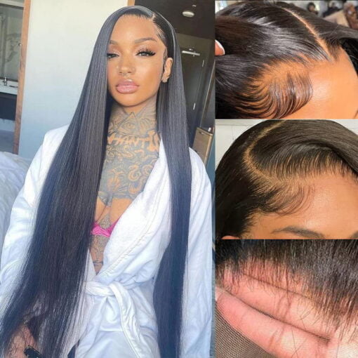 30 Inch Lace Front Wigs Human Hair Straight Hd Transparent 13X4 Lace Frontal Wigs Human Hair Pre Plucked With Baby Hair 150% Density Brazilian Virgin MI1603440