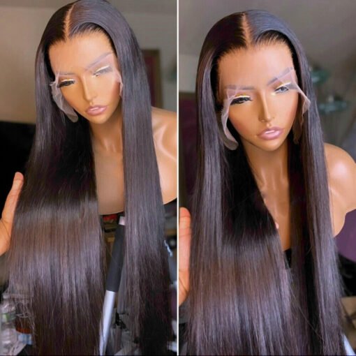 300% Density Thick Long Straight Wig Virgin Human Hair Pre Plucked 13X4 Lace Front Wig Glueless Remy Human Hair Wig 32 Inch MI1604012