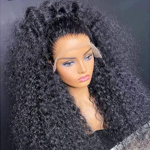 30Inch Kinky Curly Wig 13X4 Hd Lace Front Wigs Human Hair For Women Black Women Pre Plucked With Baby Hair Glueless Wig Transparent Lace Frontal Curly Wig MI1602858