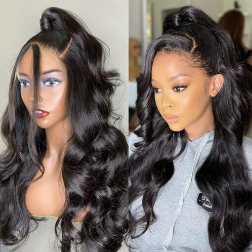 30Inch Lace Front Wig Human Hair Wigs Body Wave 13×4 Frontal MI1603449