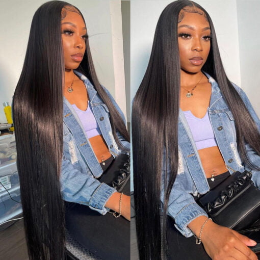 30Inch Straight 13X6 Lace Front Human Hair Wigs Raw Indian Hair Transparent 13X4 Lace Frontal Wigs For Women Women Lace Closure Wig MI1604366