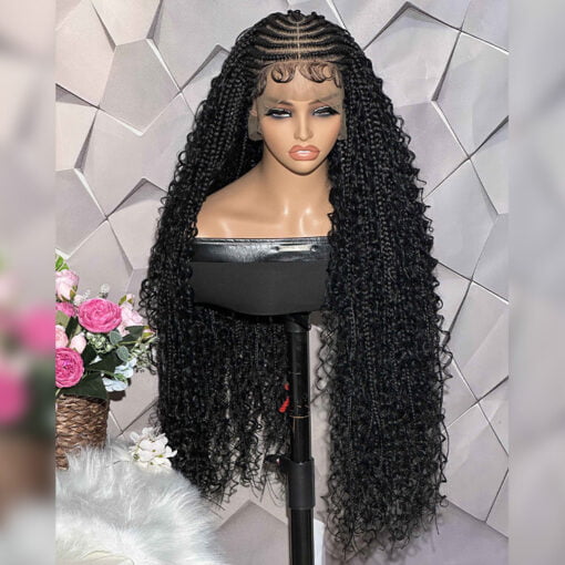 36 Inch Glueless Lace Front Synthetic Braiding Wigs MI1602163