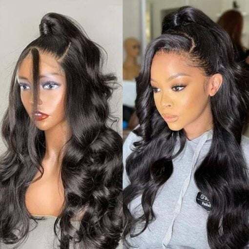 360 Body Wave Full Lace Frontal Wigs Human Hair 180 Density Hd Transparent Body Wave Wigs Pre Plucked With Baby Hair Brazilian Virgin Lace Front Human MI1602128