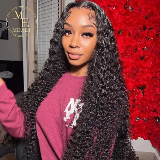 40 Inch Curly Lace Front Wig Deep Wave Human Hair Wigs For Women Women Pre Plucked MI1603079