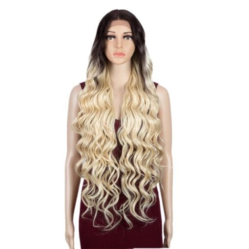 40 Inch Synthetic Lace Wig Deep Wave Curly Hair Blonde Wigs For Women Women Long 613 Wig Cosplay Wigs Tt6 613 150%#Lace Front#40Inches MI1607867