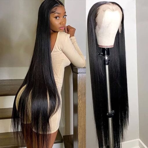 40 Inch Wig Human Hair Straight Lace Front Wigs Human Hair For Women Women 12A 180 Density Full 13X4 Straight Frontal Wigs Human Hair Hd Lace Front Wig Pre MI1607852